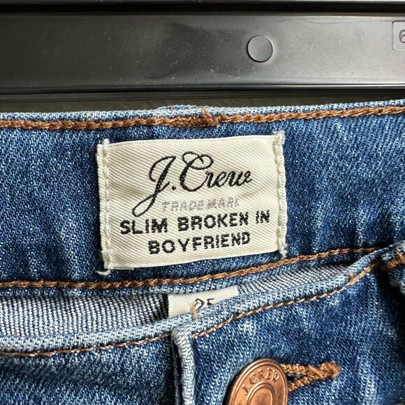 ✨$5/$25 J. Crew Slim Broken In Relaxed Cropped Ankle Jeans Cotton Size 25 Small - Picture 4 of 6